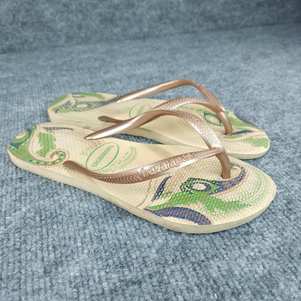 Havaianas Shoes Womens Size 6 Flip Flops Sandals Casual Summer Paisley Beach
